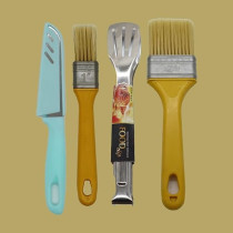 Yu Well Barbecue Kit 4 Pack, Brushed Stainless Steel Tongs And 2 Brushes With Soft Grip Handles, Barbeque Grill Accessories And Cooking Utensils Set