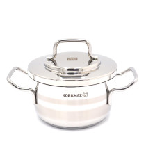 Korkmaz Astra Stainless Steel Pot, 16 cm Size, 2 Liter Capacity, Silver, KA2021