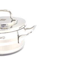 Korkmaz Astra Stainless Steel Pot, 16 cm Size, 2 Liter Capacity, Silver, KA2021