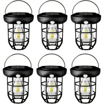 Yu Well Solar Motion Sensor Wall Hanging Lantern For Outdoor Camping Lighting, Solar Hanging, 6 Pieces
