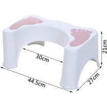Yu Well Non Slip Bathroom Toilet Stool Toilet Foot Stool For Better Bowel Movement, White And Pink, 1