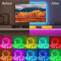 Yu Well 5M RGB LED Strip Light With App And Remote-Control Function For Home Living Bedroom Decoration, Music Sync, Colour Changing Sequence For Mood Creation LED Strip Light, 5M, RGB Plus Remote Plus App