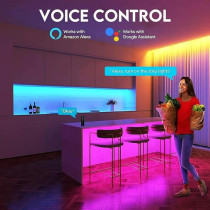 Yu Well 5M RGB LED Strip Light With App And Remote-Control Function For Home Living Bedroom Decoration, Music Sync, Colour Changing Sequence For Mood Creation LED Strip Light, 5M, RGB Plus Remote Plus App