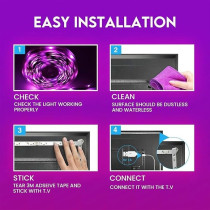 Yu Well 10M RGB LED Strip Light With Bluetooth App Control Function For Home Living Bedroom Decoration, Music Sync, Color Changing Sequence For Mood Creation LED Strip Light, 10M, RGB Plus App Ctrl