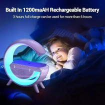 Yu Well LED Wireless Charger Lamp With Bluetooth Speaker And Fm Radio Light Up Wireless Speaker Intelligent LED Table Lamp Color Changing Bedside Table Light For Home And Bedroom Decor, Model-1