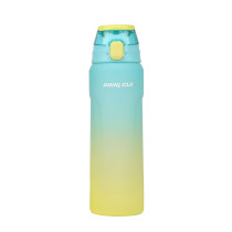 Winsor Pinnacle Wave Hydration Bottle 1000 Ml, Leak-Proof Water Bottle with Protein Shaker Ideal for Gym, School, and Outdoor Sports, Blue/Yellow, WPHY-B-1016