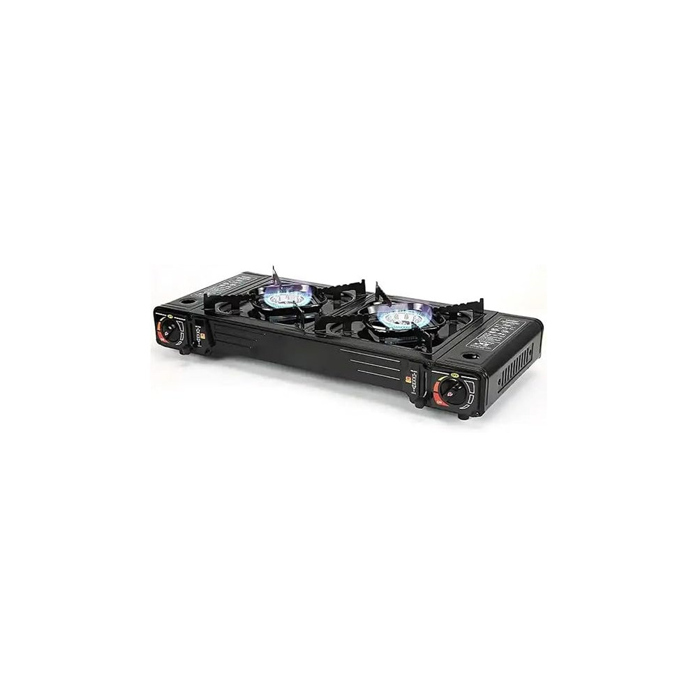 Yu Well Portable Camping Stove, Butane Gas Stove With Carrying Case For Cooking, Picnics, Hiking, Bbq Grilling, Stainless Steel, Dual Burner