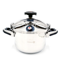 Korkmaz Stainless Steel Pressure Cooker 16 Liter, Aluminium Capsul Base Turkish Pressure Cooker with Heavy Lid, Silver, KA773-02