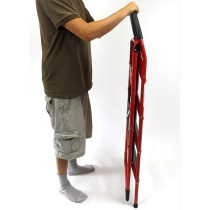 Yu Well Folding Heavy Duty Steel Ladder 150 Kg Capacity, Rubber Pad Multi-Purpose Portable Ladder For Home, Kitchen, Garden, Office, Warehouse, Red, 5 Step