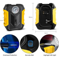 Yu Well Portable Tire Inflator Long Cable For Car, Bicycle, Motorcycle, Air Boat And Other Inflatables, Gauge