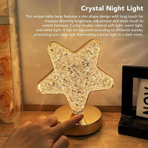 Yu Well Crystal Table Lamp Smart Touch 3 Color Changing Desk Lamp For Ramadan Christmas Festival Home Decoration, Star