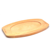 Prestige Pre-Seasoned Cast Iron Sizzler Pan 26cm, Sizzling Steak Plate with Wooden Base Premium and Durable Cast Iron Griddle, Black, PR50205