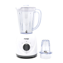 Prestige 2 in 1 Stand Blender 1.5 Ltr 400W, Blender with Grinder Mills Stainless Steel Blades and Two Pulse Control for Fine and Grinding of Coffee Herbs, White, PR81529