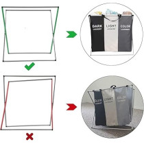 Yu Well Large Laundry Basket Bags Foldable, Laundry Hamper Portable Dirty Clothes Bag Sorter With Handle, Large Capacity Fabric Washing Storage Baskets For Bathroom Bedroom Home, Black-Grey, 2 Pocket