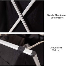 Yu Well Large Laundry Basket Bags Foldable, Laundry Hamper Portable Dirty Clothes Bag Sorter With Handle, Large Capacity Fabric Washing Storage Baskets For Bathroom Bedroom Home, Black-Grey, 2 Pocket