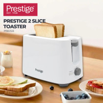 Prestige Toaster 2 Slice Bread Toaster Machine with 7 Settings Adjustable Browning Control Cancel Function Removable Crumb Tray Automatic Pop Up, 700w, White, PR81533