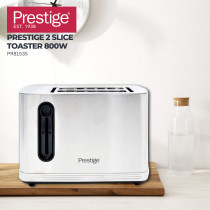 Prestige 2 Slice Touchscreen Toaster with Easy Touch Technology, Stainless Steel Wide Slot Toaster, Toaster with Digital Countdown Timer, Silver, PR81535