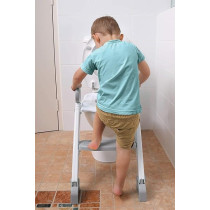 Yu Well Potty Training Seat With Ladder Adjustable Foldable Toilet With Splash Guard And Handles For Toddlers Non-Slip Potty Chair For Kids Toddler Toilet Seat With Step Stools, Grey/White