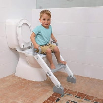 Yu Well Potty Training Seat With Ladder Adjustable Foldable Toilet With Splash Guard And Handles For Toddlers Non-Slip Potty Chair For Kids Toddler Toilet Seat With Step Stools, Grey/White