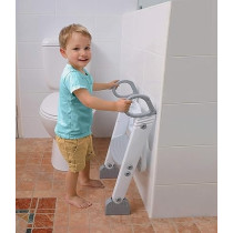 Yu Well Potty Training Seat With Ladder Adjustable Foldable Toilet With Splash Guard And Handles For Toddlers Non-Slip Potty Chair For Kids Toddler Toilet Seat With Step Stools, Grey/White