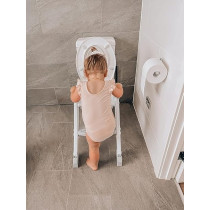 Yu Well Potty Training Seat With Ladder Adjustable Foldable Toilet With Splash Guard And Handles For Toddlers Non-Slip Potty Chair For Kids Toddler Toilet Seat With Step Stools, Grey/White