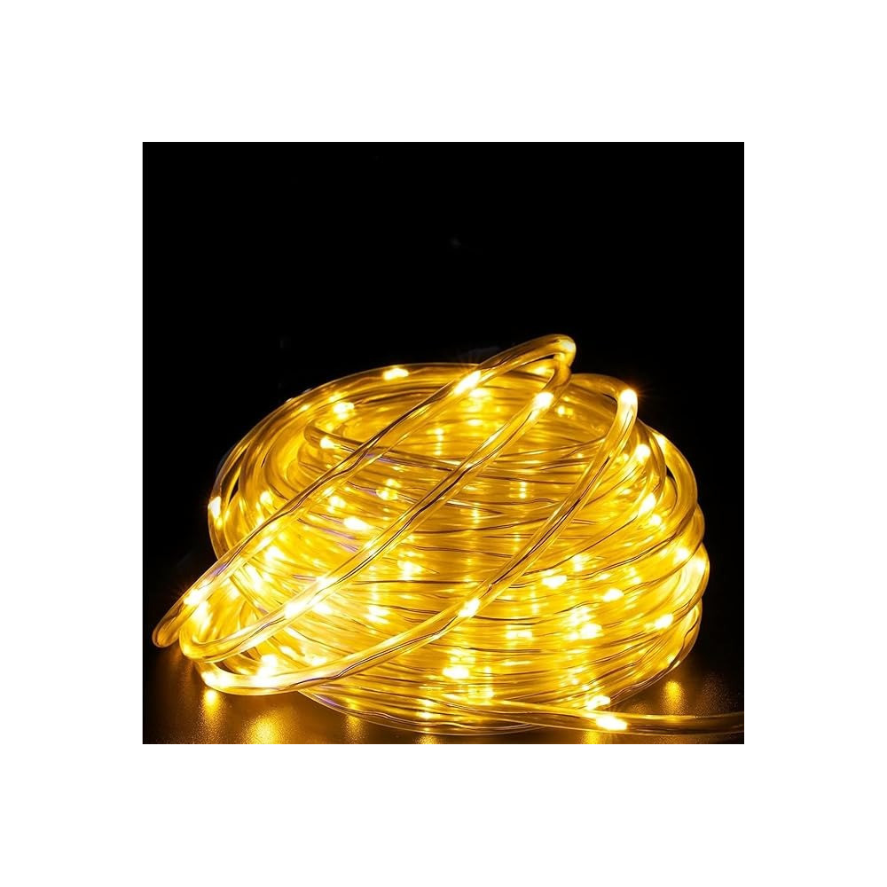 Yu Well LED String Lights Outdoor Waterproof Copper Wire String Lights For Garden Fence Patio Yard Summer Party Ramadan Wedding Indoor Decoration, Warm White, 10 Meter