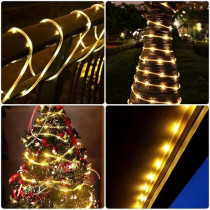 Yu Well LED String Lights Outdoor Waterproof Copper Wire String Lights For Garden Fence Patio Yard Summer Party Ramadan Wedding Indoor Decoration, Warm White, 10 Meter