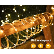 Yu Well LED String Lights Outdoor Waterproof Copper Wire String Lights For Garden Fence Patio Yard Summer Party Ramadan Wedding Indoor Decoration, Warm White, 10 Meter