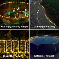 Yu Well LED String Lights Outdoor Waterproof Copper Wire String Lights For Garden Fence Patio Yard Summer Party Ramadan Wedding Indoor Decoration, Warm White, 10 Meter