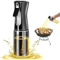Yu Well Glass Spray Bottle, Olive Oil Sprayer, For BBQ, Salad, Baking, Grilling, Black, 200 ml