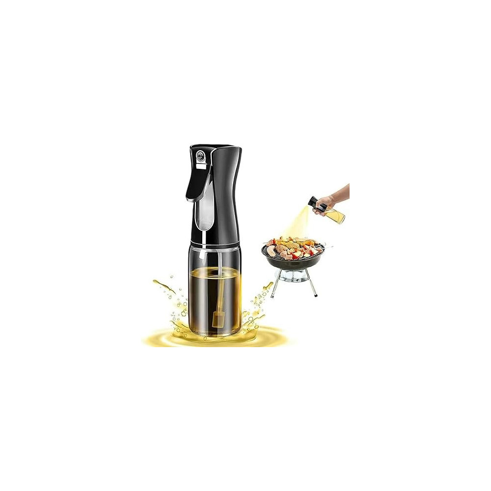 Yu Well Glass Spray Bottle, Olive Oil Sprayer, For BBQ, Salad, Baking, Grilling, Black, 200 ml