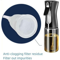 Yu Well Glass Spray Bottle, Olive Oil Sprayer, For BBQ, Salad, Baking, Grilling, Black, 200 ml