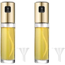 Yu Well Glass Spray Bottle, Olive Oil Sprayer, For BBQ, Salad, Baking, Grilling, Gold, 100 ml, 2 Pcs