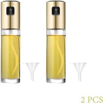 Yu Well Glass Spray Bottle, Olive Oil Sprayer, For BBQ, Salad, Baking, Grilling, Gold, 100 ml, 2 Pcs
