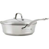 Farberware Millennium Stainless Steel Cookware Pots and Pans Set Nonstick Cookware Set 10 Piece, Silver, FB75653