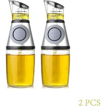 Yu Well Glass Spray Bottle, Olive Oil Sprayer, For BBQ, Salad, Baking, Grilling, Silver, 500 ml, 2 Pcs