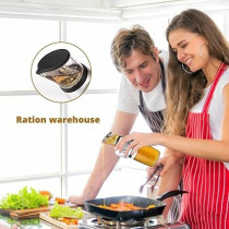 Yu Well Glass Spray Bottle, Olive Oil Sprayer, For BBQ, Salad, Baking, Grilling, Silver, 500 ml, 2 Pcs