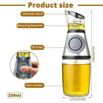 Yu Well Glass Spray Bottle, Olive Oil Sprayer, For BBQ, Salad, Baking, Grilling, Silver, 500 ml, 2 Pcs