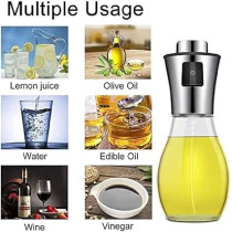 Yu Well Glass Spray Bottle, Olive Oil Sprayer, For BBQ, Salad, Baking, Grilling, Silver, 200 ml, 2 Pcs
