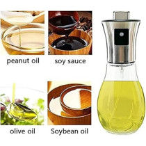 Yu Well Glass Spray Bottle, Olive Oil Sprayer, For BBQ, Salad, Baking, Grilling, Silver, 200 ml, 2 Pcs