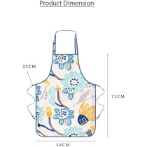 Yu Well Polyester Cooking Apron Adjustable Kitchen Apron Soft Waterproof Stainproof Chef Apron With Pocket For Women And Men, Artsy Leafy