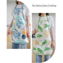Yu Well Polyester Cooking Apron Adjustable Kitchen Apron Soft Waterproof Stainproof Chef Apron With Pocket For Women And Men, Artsy Leafy