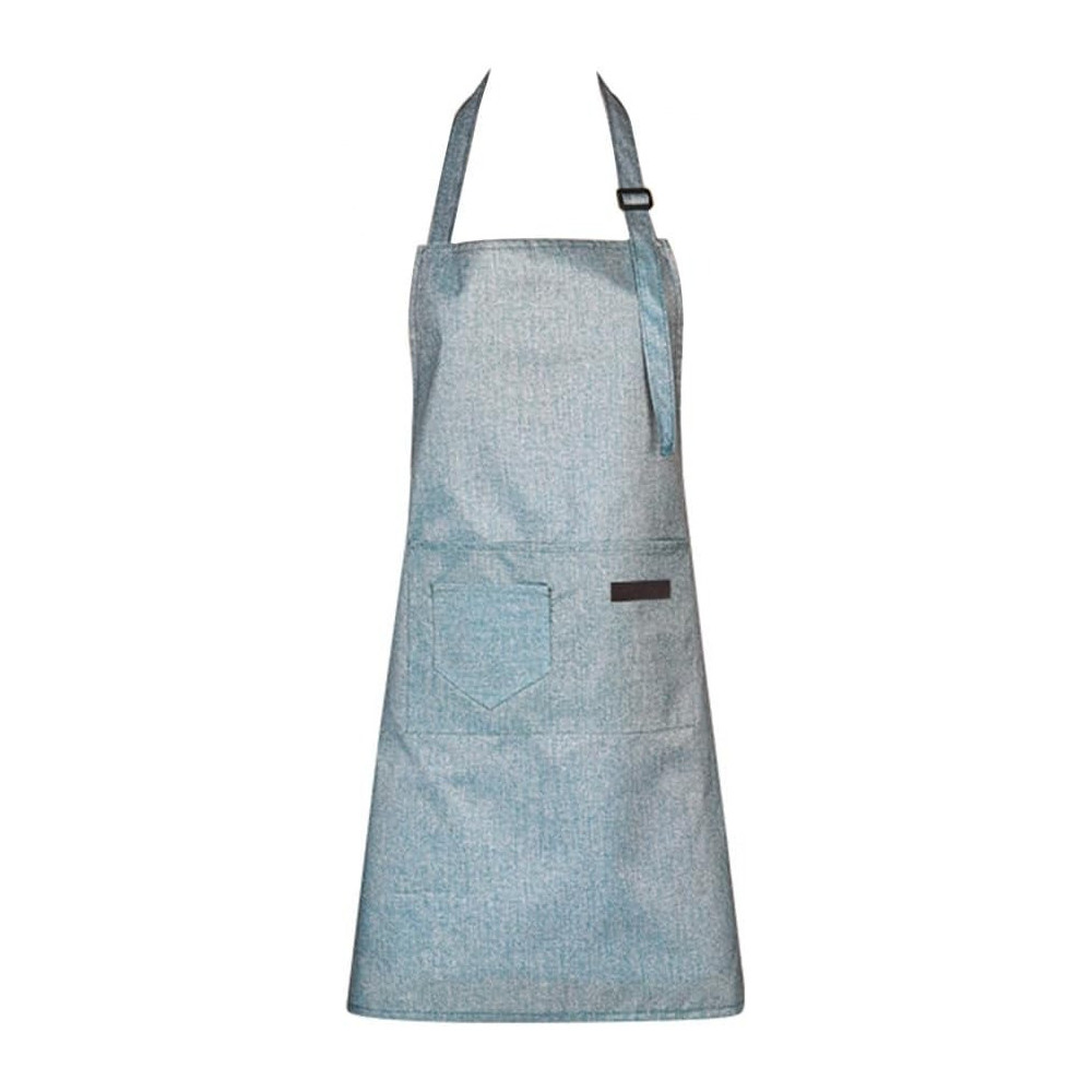 Yu Well Polyester Cooking Apron Adjustable Kitchen Apron Soft Waterproof Stainproof Chef Apron With Pocket For Women And Men, Classic Blue