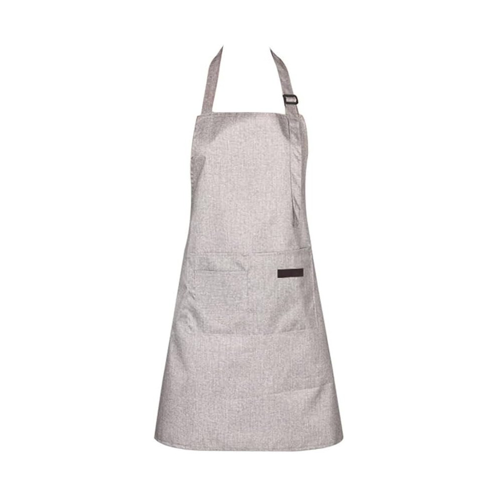 Yu Well Polyester Cooking Apron Adjustable Kitchen Apron Soft Waterproof Stainproof Chef Apron With Pocket For Women And Men, Classic Brown