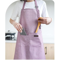 Yu Well Polyester Cooking Apron Adjustable Kitchen Apron Soft Waterproof Stainproof Chef Apron With Pocket For Women And Men, Classic Pink