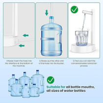 Yu Well Water Dispenser, Desk Water Dispenser For 5 Gallon Bottle, Low Decibel Bedside Water Dispenser Portable Detachable Water Jug Pump For Camping Home Office Kitchen Travel, White