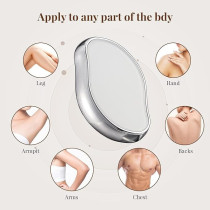 Yu Well Crystal Hair Remover For Men And Women Painless Reusable Epilator For Arms Legs Back And Other Body Parts, Silver, Pack Of 4