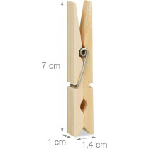 Yu Well Laundry Pegs, Set Of 24, Big Wooden Pegs, Crafts, Clothespins For Drying, Metal Spring, Natural, 24 Pc, Pack Of 2