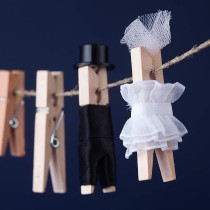 Yu Well Laundry Pegs, Set Of 24, Big Wooden Pegs, Crafts, Clothespins For Drying, Metal Spring, Natural, 24 Pc, Pack Of 2