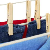 Yu Well Laundry Pegs, Set Of 24, Big Wooden Pegs, Crafts, Clothespins For Drying, Metal Spring, Natural, 24 Pc, Pack Of 2